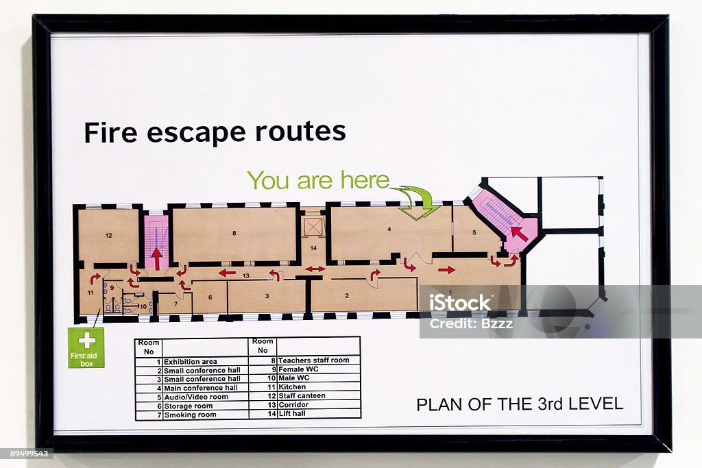 Fire Fluchtwege - Lizenzfrei Notausgang Stock-Foto