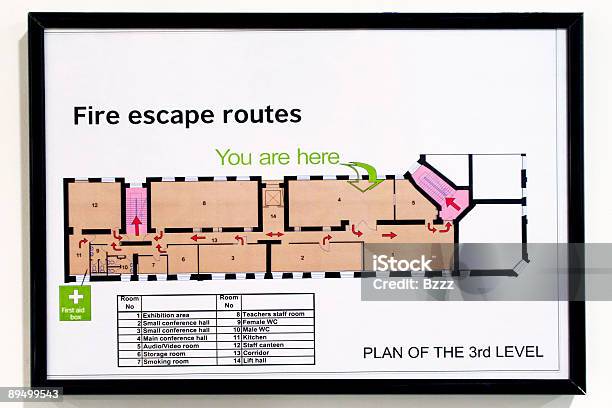 Photo libre de droit de Escalier De Secours Itinéraires banque d'images et plus d'images libres de droit de Issue de secours - Issue de secours, Plan, Direction