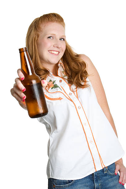 Girl drinking beer