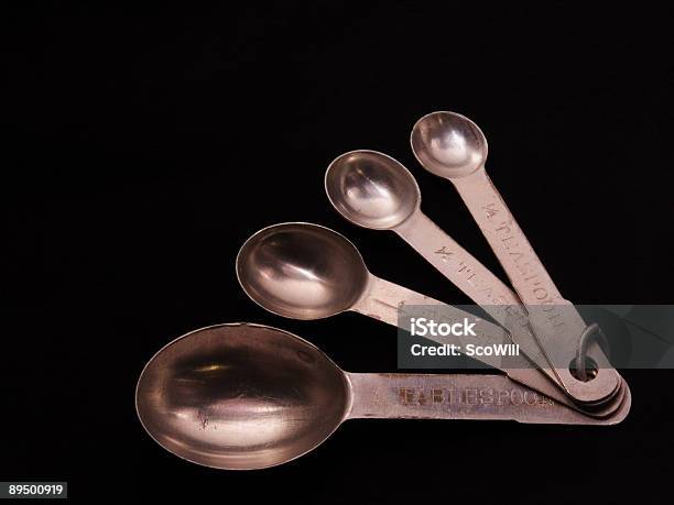 Vintage Measuring Spoons Stock Photo - Download Image Now - Black Background, Color Image, Cut Out