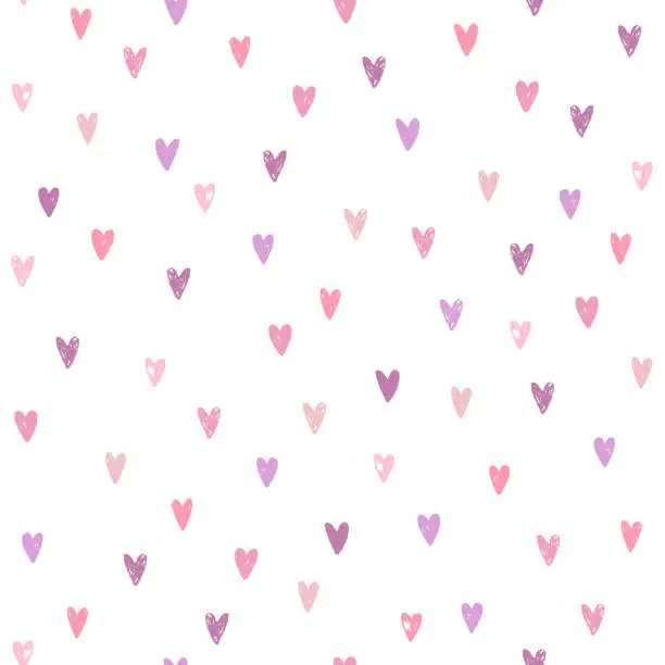 Vector illustration of Cute hearts vector seamless pattern