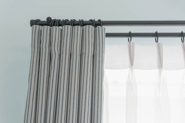 istock closed up of modern window curtain 895015300