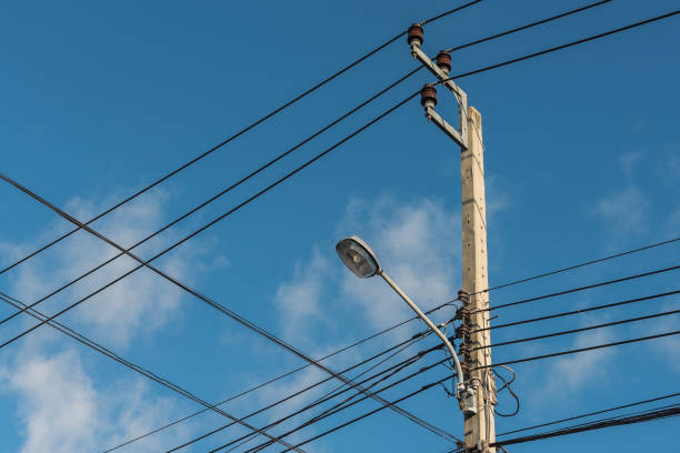 istock street light, electric spotlight pole 895015306