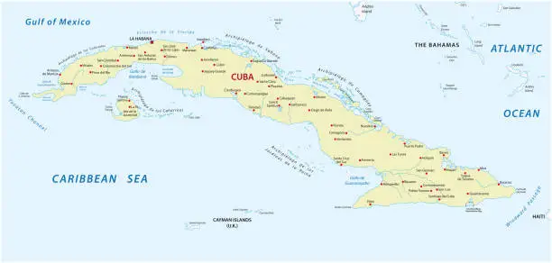 Vector illustration of cuba map