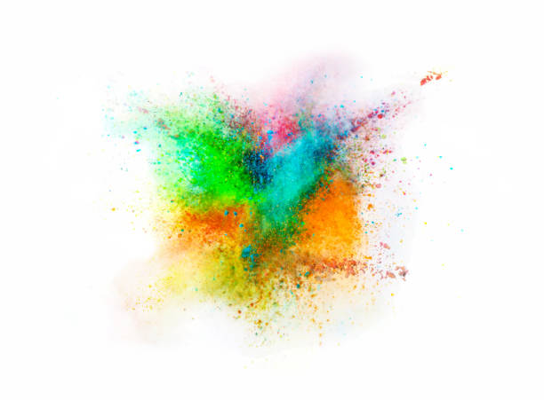 istock Explosion of colored powder on white background 895017924