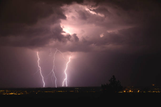 istock Colorful night sky during summer storm 895020768