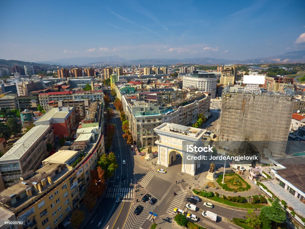 Stadttor von Skopje City. - Lizenzfrei Mazedonien Stock-Foto