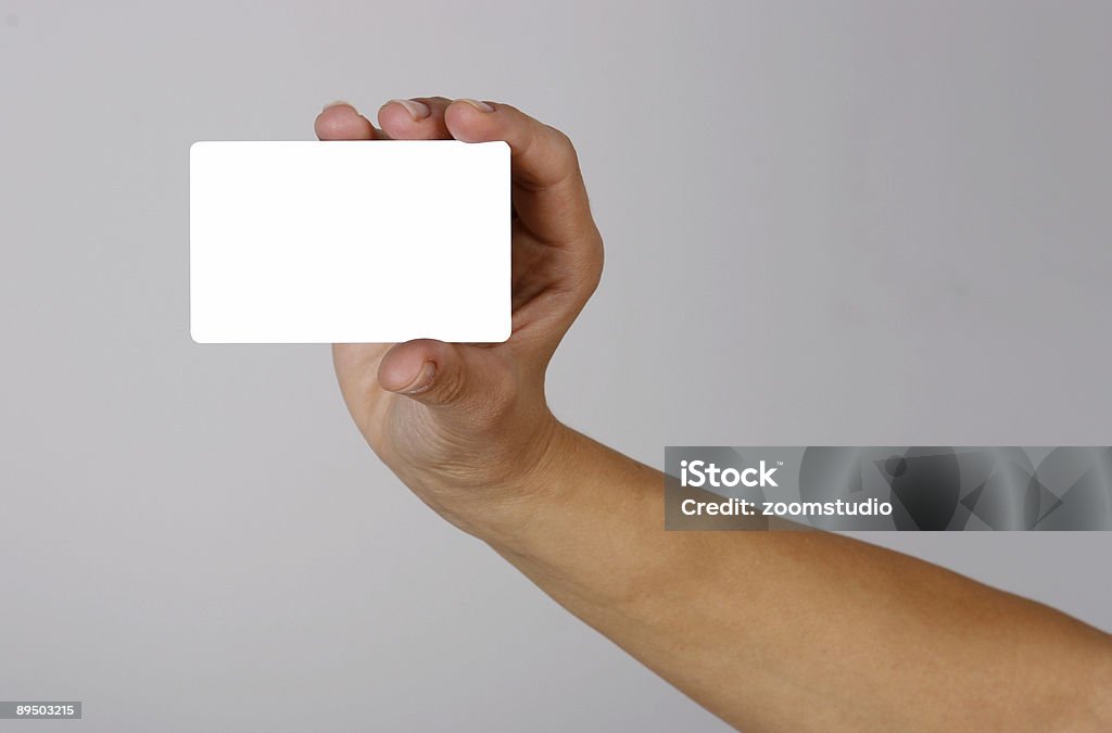 Mão segurando em branco cartão de crédito - Foto de stock de Cartão de Negócios royalty-free