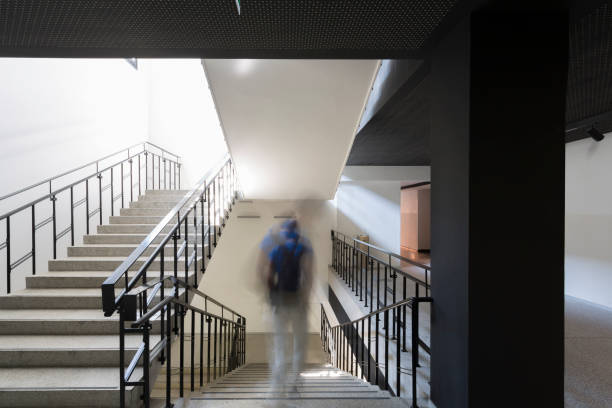 school stairs - ausência imagens e fotografias de stock