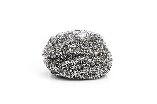 steel wool for dishwashing isolated on white background
