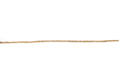 straight brown rope isolated on white background