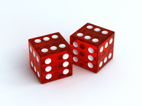Lucky dice! Isolated. 3D render.