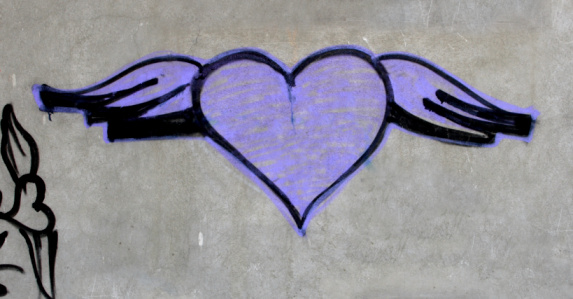 heart painted on the wall, symbol photo for love and valentine's day