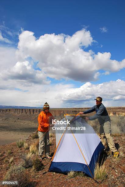 Couple Camping Stock Photo - Download Image Now - A Helping Hand, Adventure, Assistance