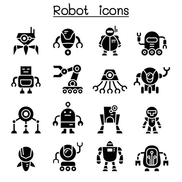 Robot icon set Robot icon set robot icons stock illustrations