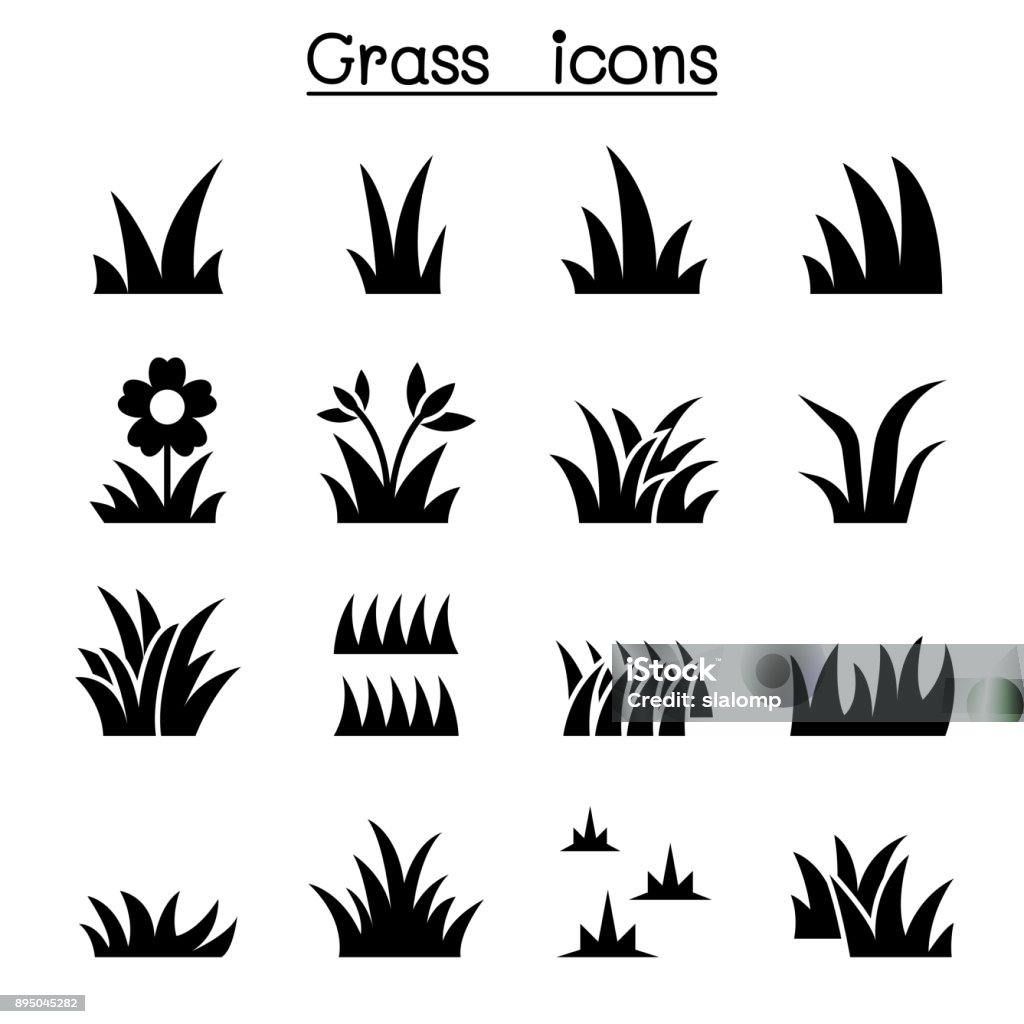 Grass icon set illustration graphic design Grass stock vector