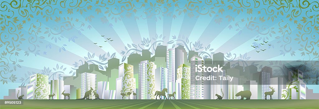 Eco Cidade - Royalty-free Ajardinado Ilustração de stock