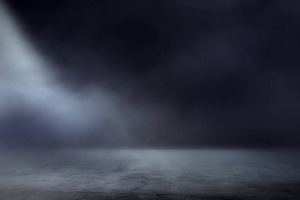 texture dark concentrate floor with mist or fog - man made space imagens e fotografias de stock