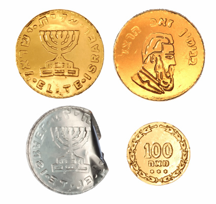 Set of sweets in a golden foil from Israel.