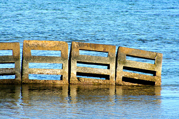 Ocean Blockade Close-Up stock photo