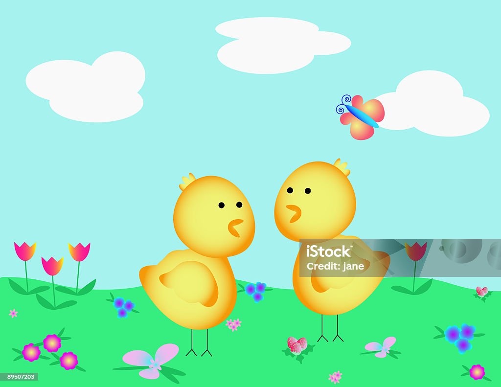 Primavera Chicks - Illustrazione stock royalty-free di Animale
