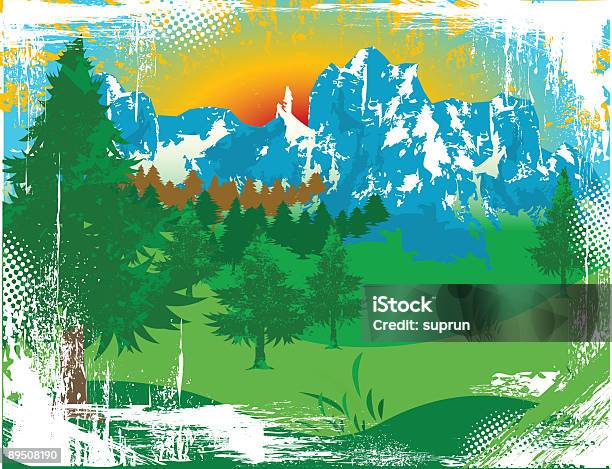 Sommermotiv Stock Vektor Art und mehr Bilder von Wald - Wald, Berg, Bildhintergrund