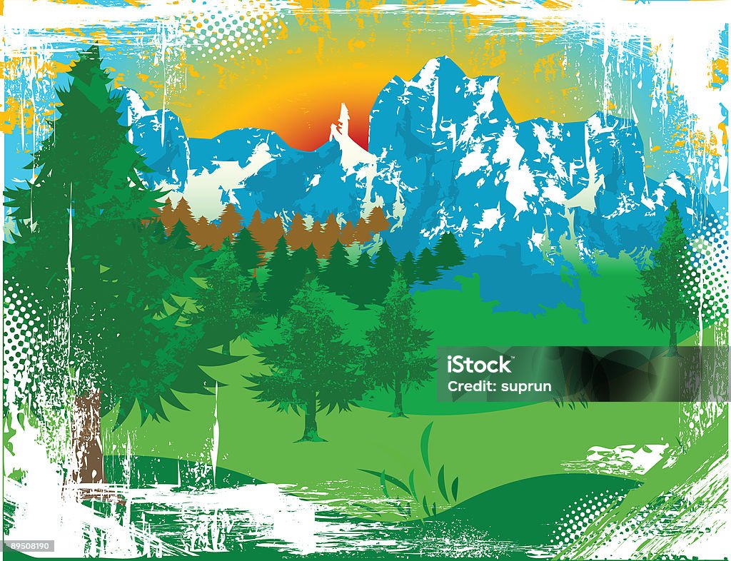 Scena estiva - Illustrazione stock royalty-free di Foresta