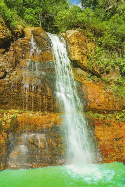istock View of the waterfall with pure water. 895082106