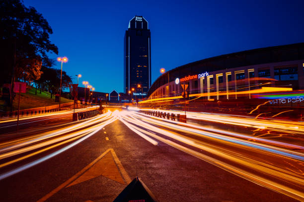 Istanbul, Turkey - October 10, 2017. Night streets of Istanbul. Traffic of cars. Near Suzer Plaza.