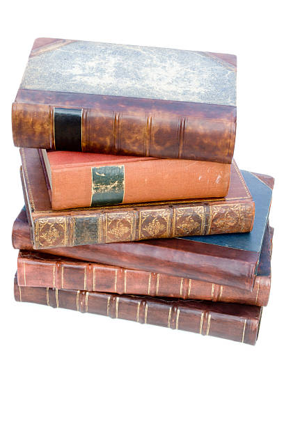 istock Pile of old leather bound books 89509002