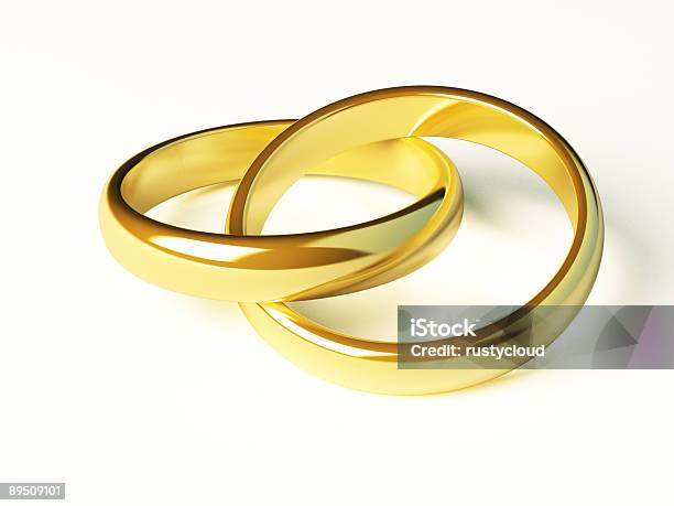 Dwa Złote Pierścienie - zdjęcia stockowe i więcej obrazów Obrączka - Obrączka, Związek, Biżuteria