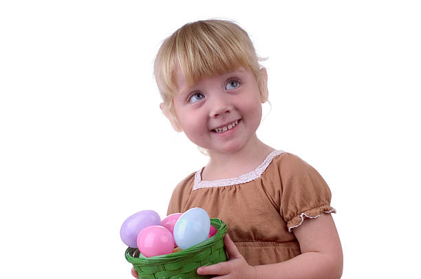 istock Little Girl with an Easter Basket 89509429