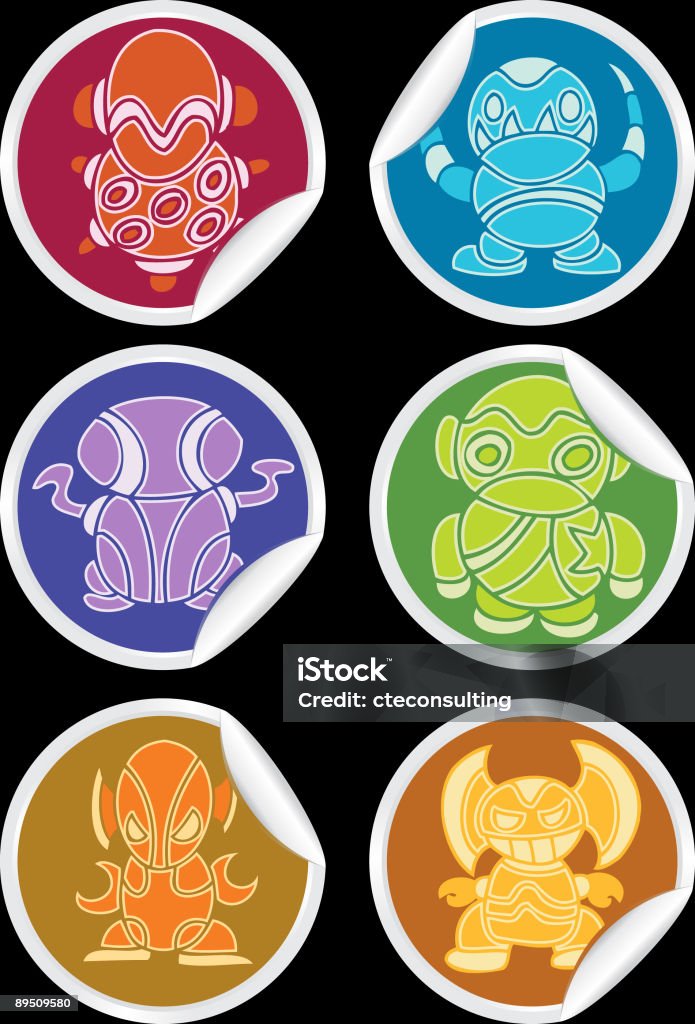 Alien Warrior Stickers Stock Illustration - Download Image Now - Alien ...