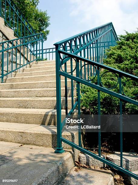 Outdoor Staircase Going Upwards Toward The Blue Sky Stock Photo - Download Image Now