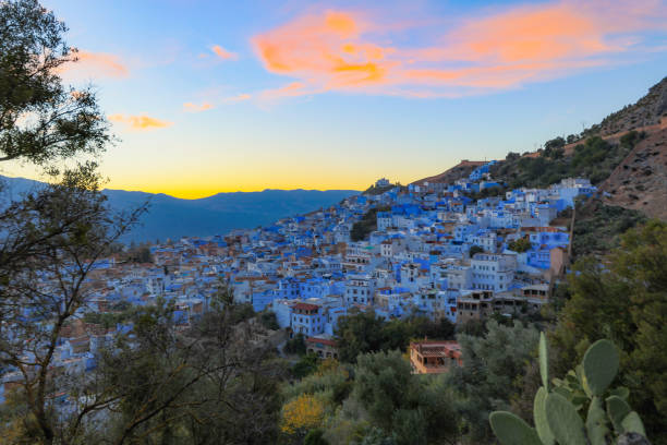 istock Night view of Chefchaouen 895100860