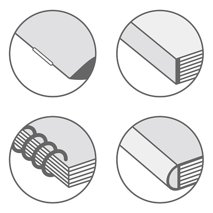 Types of corners bookbinding icons