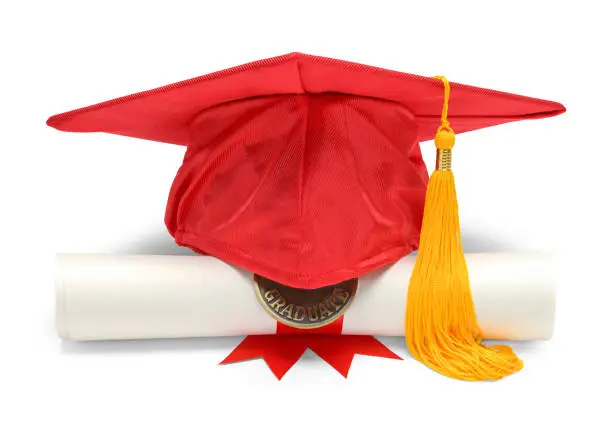 Photo of Red Grad hat And Diploma
