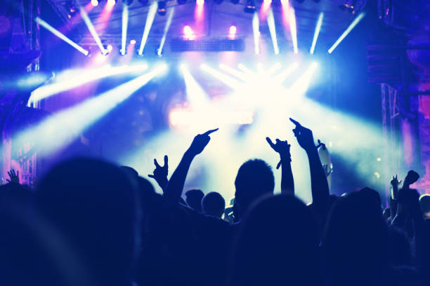 istock Crowd with arms outstretched at concert 895119798