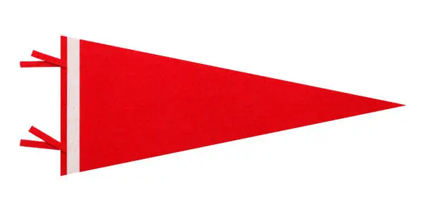 Felt Pennant with Copy Space Isolated on White Background.
