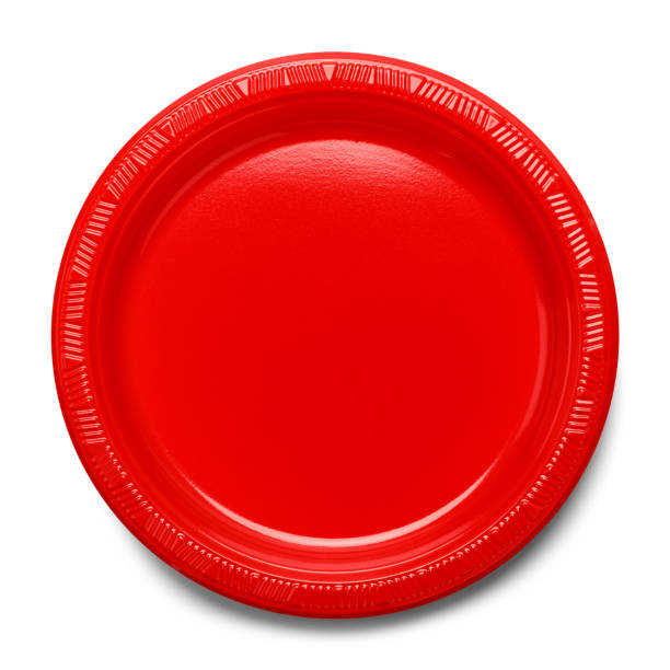 Red Plastic Plate Stock Photo - Download Image Now - Plastic Plate, Red,  Photography - iStock