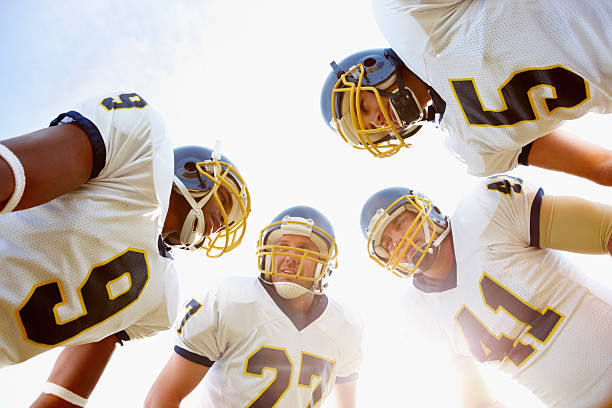istock Low angle view of four sportsmen 89512427