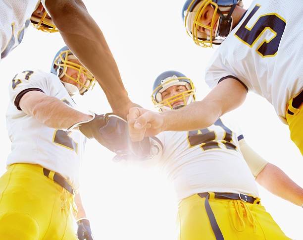 istock Low angle view of four sportsmen 89512428