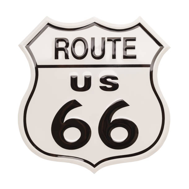 route 66 の標識 - route 66 road road trip multiple lane highway ストックフォトと画像