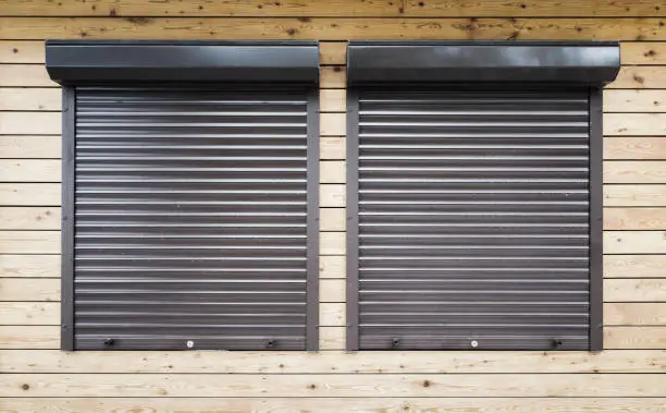 Photo of Windows protected with roller shutters