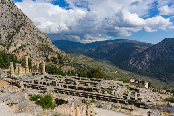 istock Temple of Apollo at Delphi in Greece 895143286