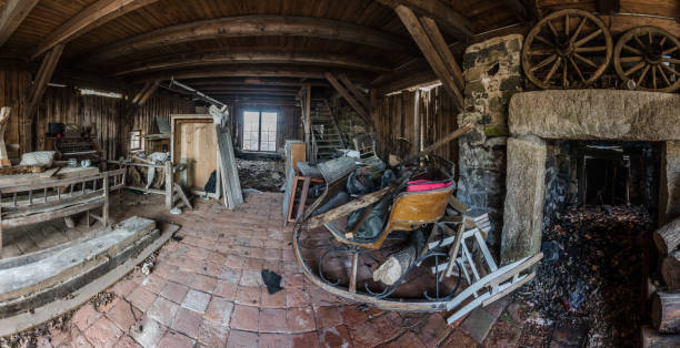 istock sleds and wheels in house at the lake 895155800
