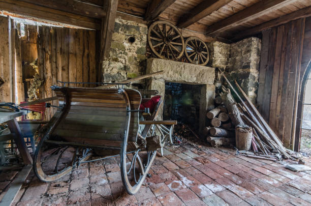 istock wooden sled in house 895155812