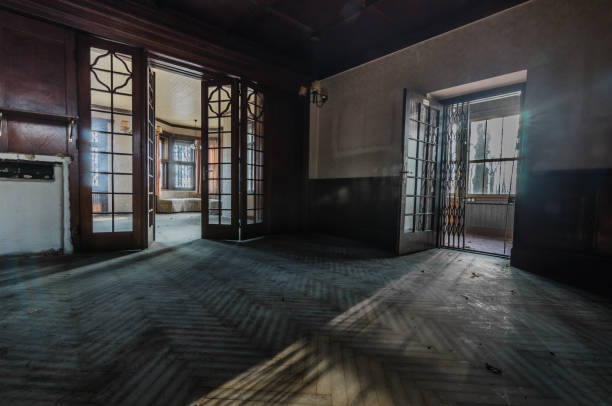 istock sun and shadow in wooden hunting lodge 895156368