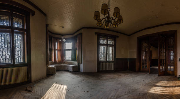 istock sitting area with sun in hunting house panorama 895156384