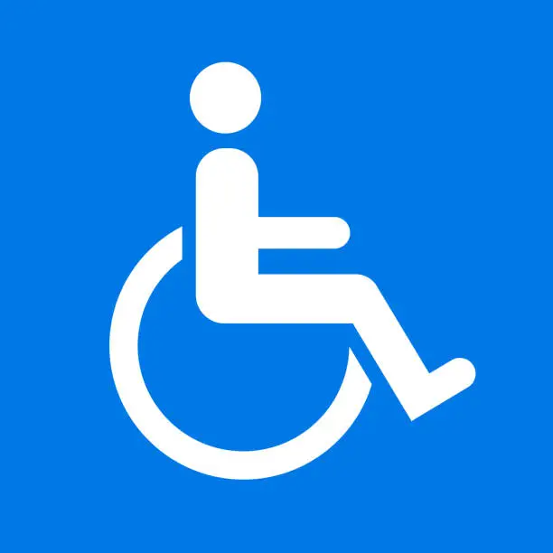 Vector illustration of Wheelchair Disability Sign.